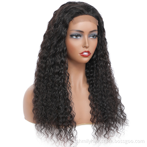 Top Selling 1b# Peruvian Virgin Cuticle Aligned Women Hair Wig Vendors 4*4 Lace Front Closure Peruvian Human Hair Wig Deep Wave
